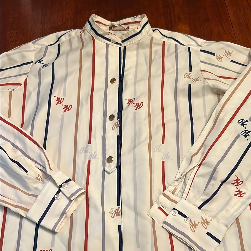 Vintage Neiman Marcus Red and Cream Striped Top Ok. OK. SIZE 12